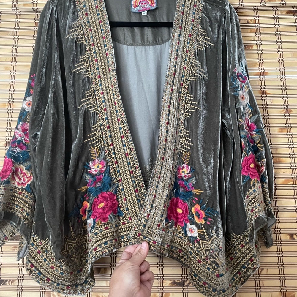 Johnny Was Velvet Kimono jacket - L